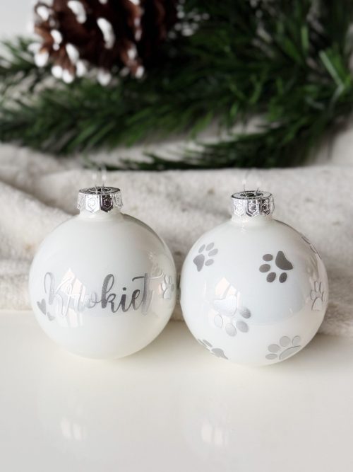 Bombka personalizowana - biały połysk