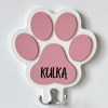 Wieszak na smycze Paws White Pink